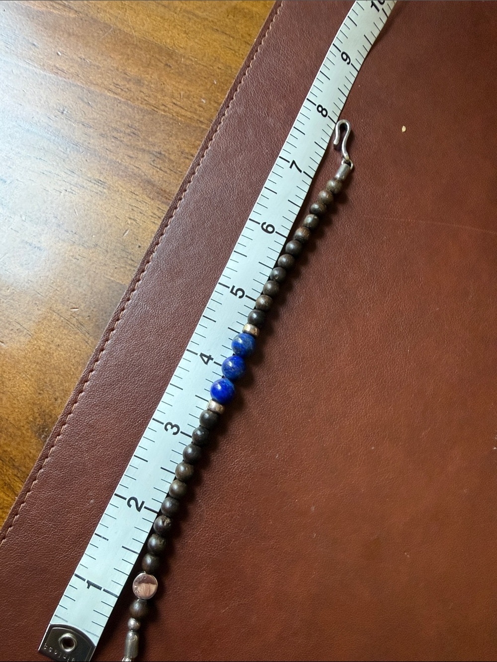 Caputo & Co. wood and stone bracelet with stainless clasps View 4